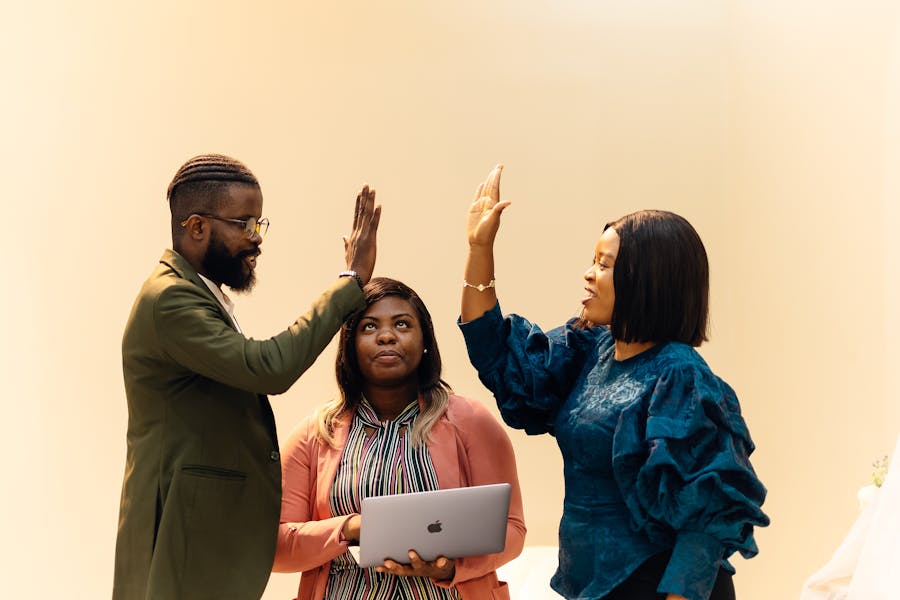Lagos office team celebrating a successful project